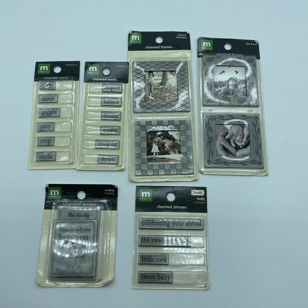 Making Memories Charms Silver Phrases Frames Small Plaques